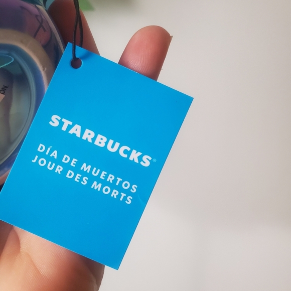 NWT Starbucks Halloween 2025 Blue Iridescent Holographic Sugar Skull Ceramic Mug - Picture 8 of 11
